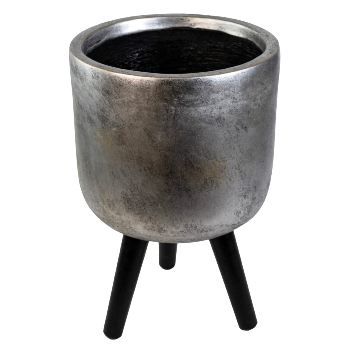 Кашпо на подставке Стоун (файбергласс), D37xH66,5см, серебряный в интернет-магазине флористических аксессуаров Азалия Декор