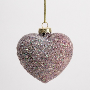 Украшение подвесное Сердце (стекло), Н9х9х4,5см, бургунди в интернет-магазине флористических аксессуаров Азалия Декор
