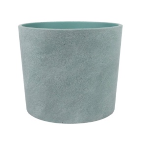 Кашпо Замша (бетон), D11xH10см, 0,59л, бирюзовый в интернет-магазине флористических аксессуаров Азалия Декор