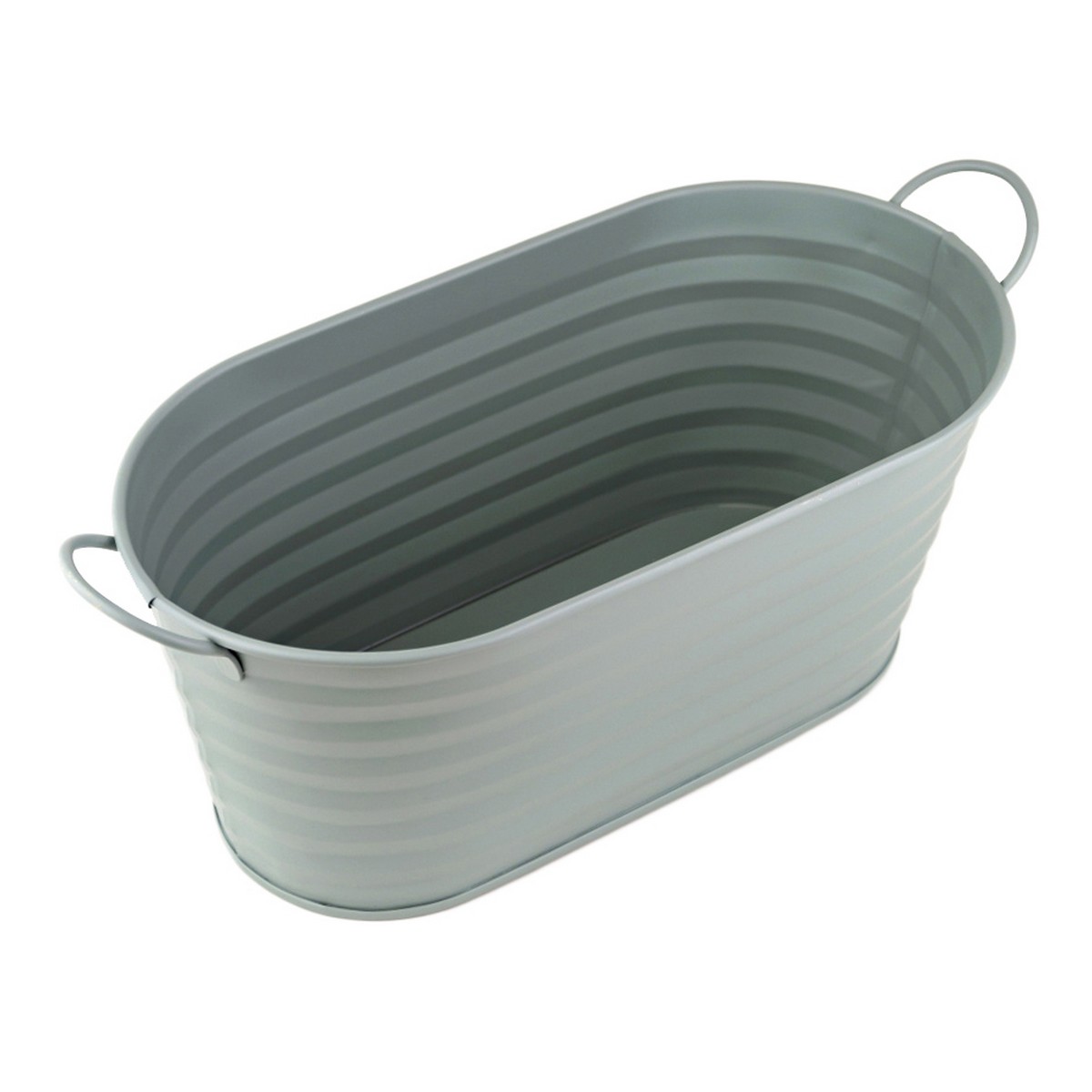 Кашпо с ручками Линии (металл), 29x15xH12,5см, голубой в интернет-магазине флористических аксессуаров Азалия Декор