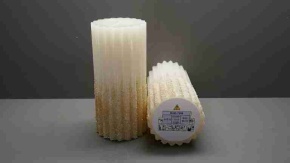 Свеча-столбик с глиттером, H15xD7см, белый в интернет-магазине флористических аксессуаров Азалия Декор