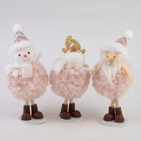 Сувенир Новогодний, H18х4х4см, в асс., розовый в интернет-магазине флористических аксессуаров Азалия Декор