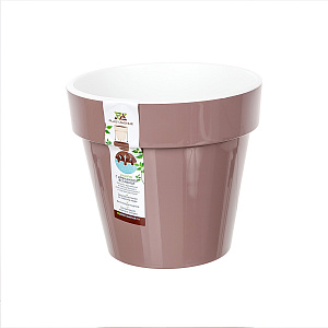 Кашпо Порто со вставкой (пластик), D17,5хH16см, 2,4л, мокко в интернет-магазине флористических аксессуаров Азалия Декор