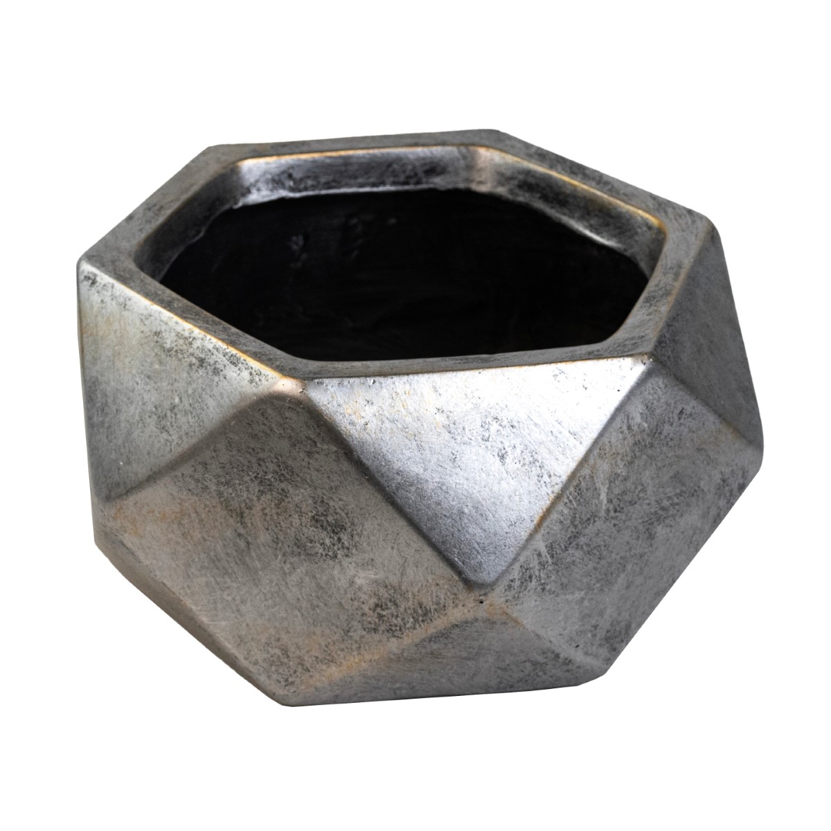 Кашпо Ромб (файбергласс), D41xH21см, серебряный в интернет-магазине флористических аксессуаров Азалия Декор