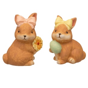 Сувенир Кролик (керамика), H11x9,5x7см, коричневый в интернет-магазине флористических аксессуаров Азалия Декор