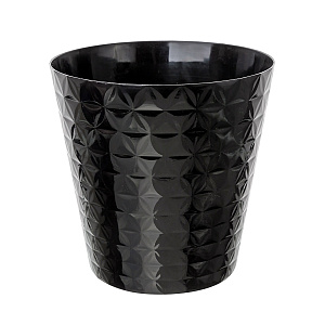Кашпо Diamond (пластик), D17хН17см, 2,5л., черн. в интернет-магазине флористических аксессуаров Азалия Декор