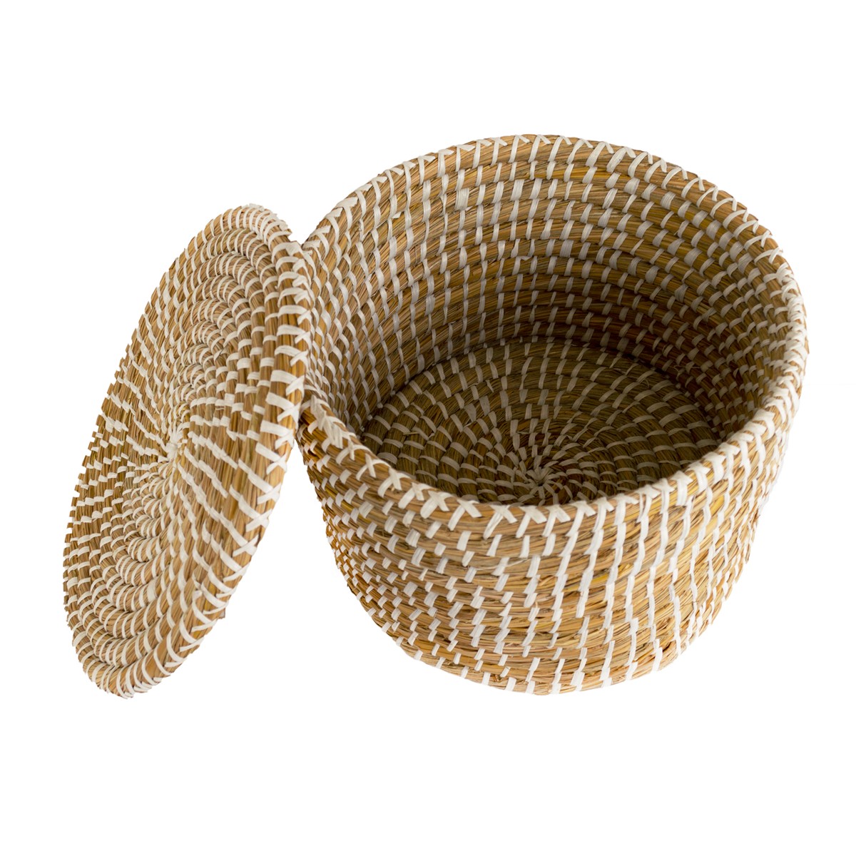 Набор шкатулок плетеных 3шт. (растительный материал), D35xH25см, натуральный в интернет-магазине флористических аксессуаров Азалия Декор