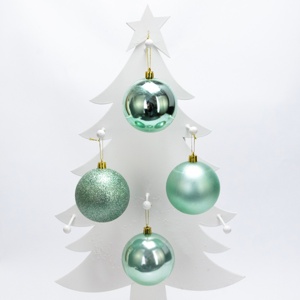 Набор шаров в тубе 8шт. (пластик), D8см, мятный в интернет-магазине флористических аксессуаров Азалия Декор