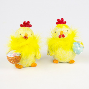 Сувенир Цыпленок (полирезин), H8x7x6см, в асс., желтый в интернет-магазине флористических аксессуаров Азалия Декор