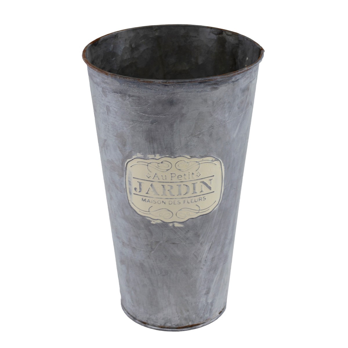 Кашпо Жардин (металл), D15xH25см, серый в интернет-магазине флористических аксессуаров Азалия Декор