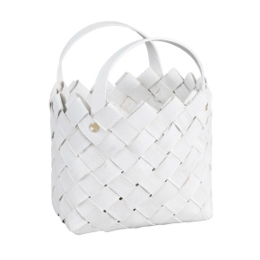 Корзина плетеная Сумка, 23x8xH20см, белый в интернет-магазине флористических аксессуаров Азалия Декор