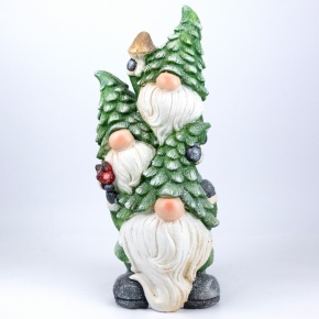Сувенир Гномики (керамика), Н47х21х18см, зеленый в интернет-магазине флористических аксессуаров Азалия Декор