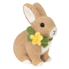 Сувенир Кролик (пенопласт/текстиль), H15x12x8см, коричневый/желтый в интернет-магазине флористических аксессуаров Азалия Декор