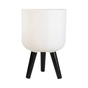 Кашпо на подставке Стоун (файбергласс), D25xH39см, белый в интернет-магазине флористических аксессуаров Азалия Декор