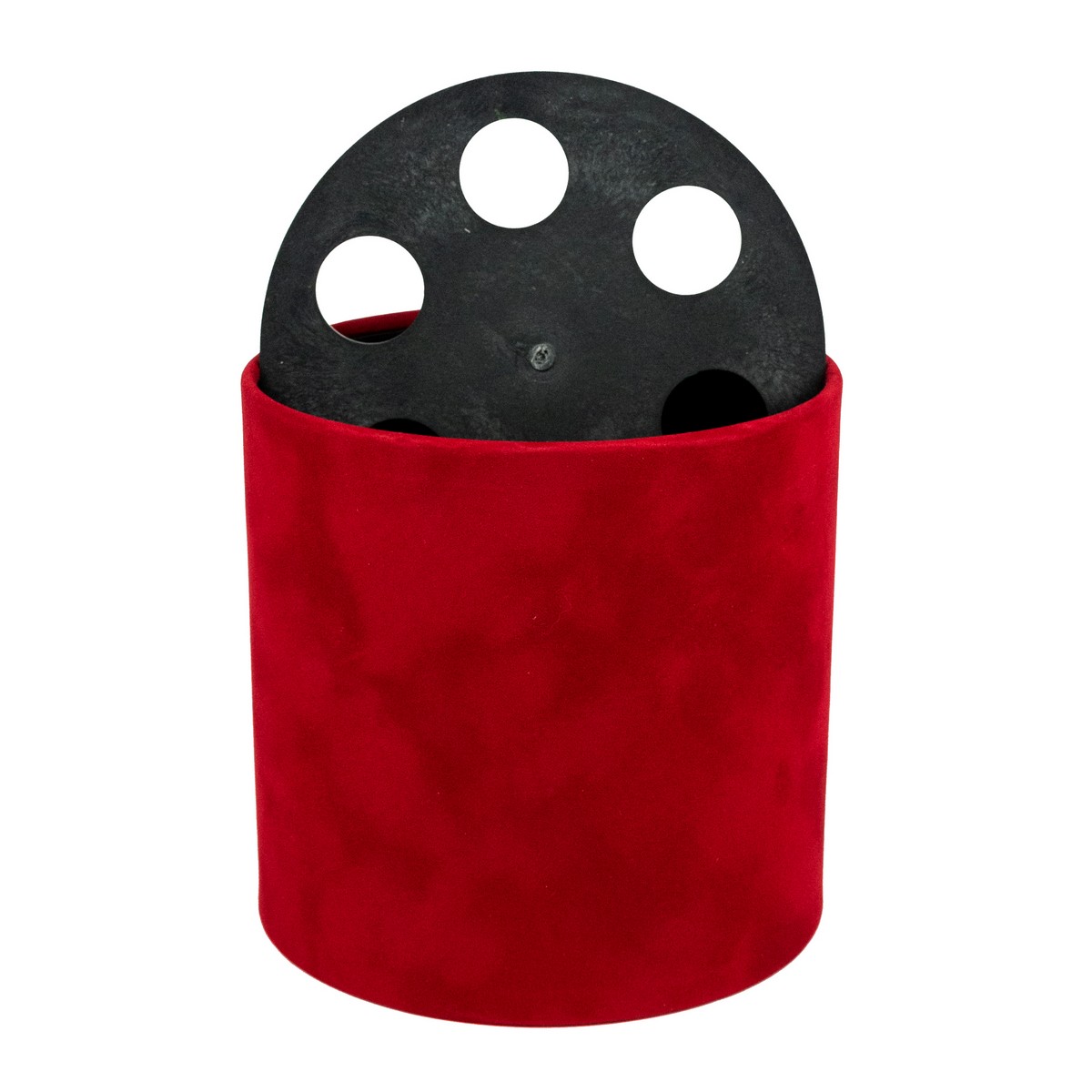 Коробка подарочная круглая без крышки Lockwet с пласт. вставкой (бархат), D16xH16 см, красный в интернет-магазине флористических аксессуаров Азалия Декор