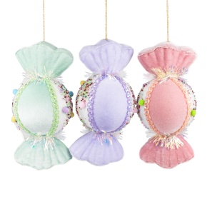Украшение подвесное Конфета, Н10х21х10см, цв. в асс. в интернет-магазине флористических аксессуаров Азалия Декор