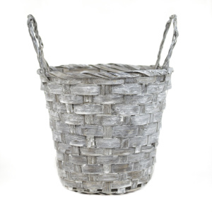 Кашпо плетеное (бамбук), D14,5хH11см, серый в интернет-магазине флористических аксессуаров Азалия Декор