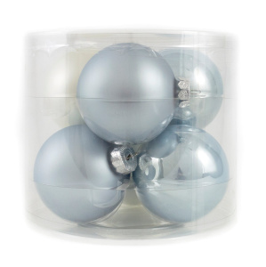 Набор шаров 6шт. в тубе (стекло), D8см, микс гол./бел. в интернет-магазине флористических аксессуаров Азалия Декор
