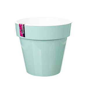 Кашпо Порто со вставкой (пластик), D20хH19см, 3,5л, нефритовый в интернет-магазине флористических аксессуаров Азалия Декор