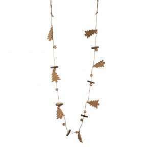 Гирлянда Звезды/Елочки (дерево), 5х5х120см, в асс., золотой в интернет-магазине флористических аксессуаров Азалия Декор