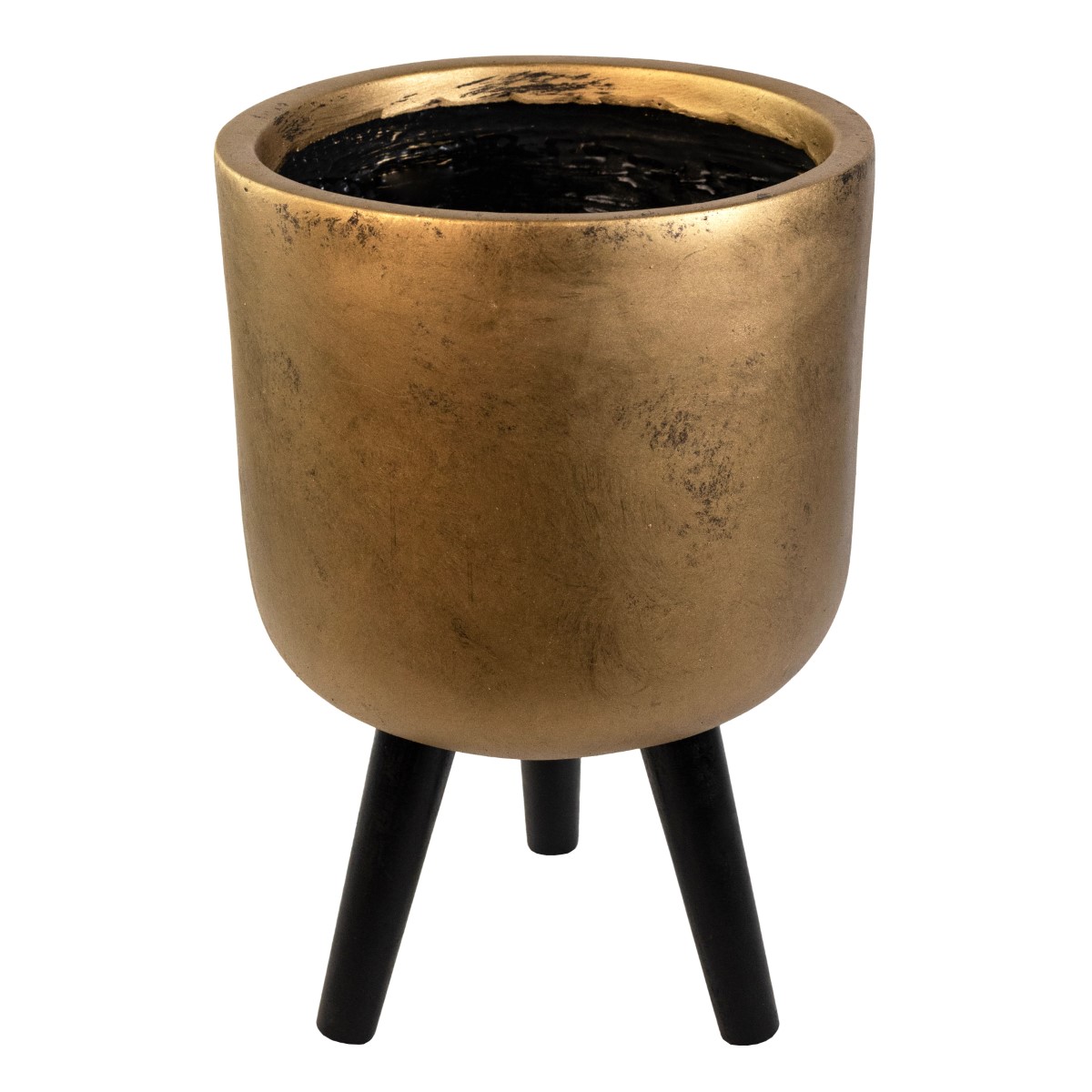 Кашпо на подставке Стоун (файбергласс), D37xH66,5см, золотой в интернет-магазине флористических аксессуаров Азалия Декор