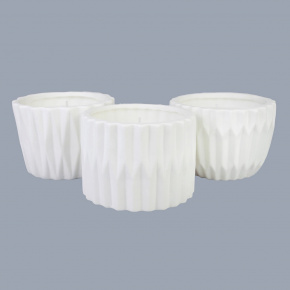 Свеча в стакане (керамика), Н7хD9,5см, в асс., белый в интернет-магазине флористических аксессуаров Азалия Декор