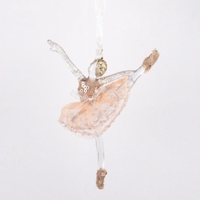 Украшение подвесное Балерина (пластик), 13х9см, персиковый в интернет-магазине флористических аксессуаров Азалия Декор