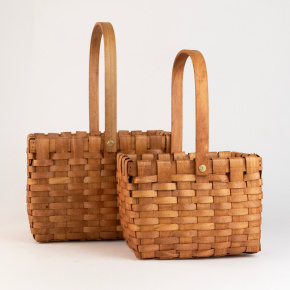 Набор корзин плетеных 2шт. (секвойя), 25x16x16xH38см, светло-коричневый в интернет-магазине флористических аксессуаров Азалия Декор