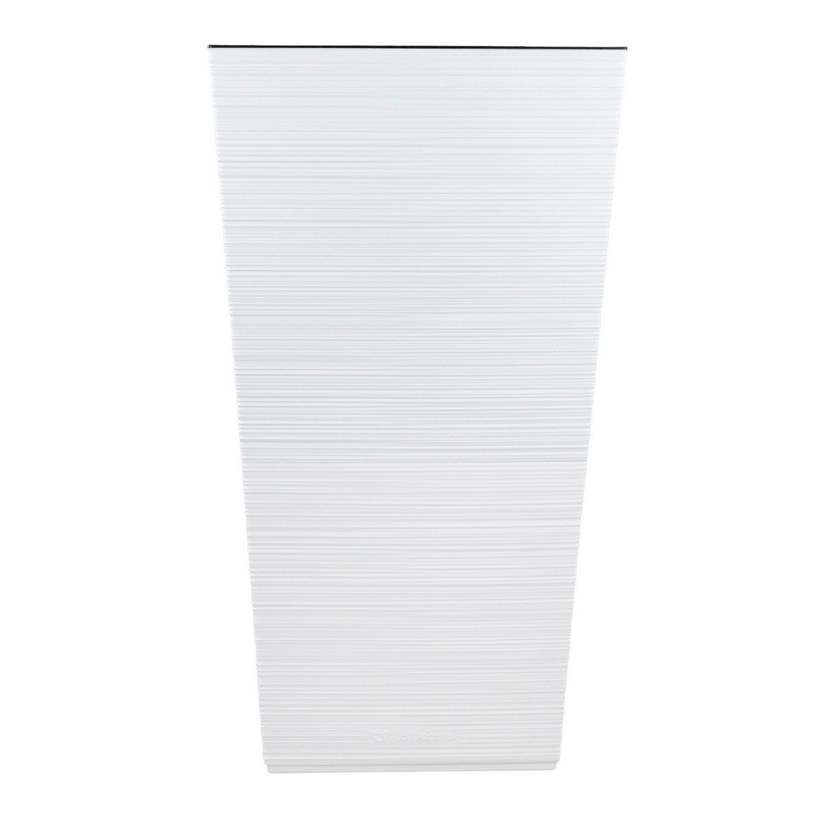 Кашпо квадратное со вставкой Ля Декоро (пластик), 37х37xH68см, 34,5л, белый в интернет-магазине флористических аксессуаров Азалия Декор