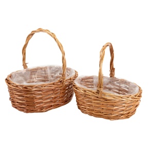 Набор корзин плетеных 2шт. (ива), 30x23x12xH30см, светло-коричневый в интернет-магазине флористических аксессуаров Азалия Декор