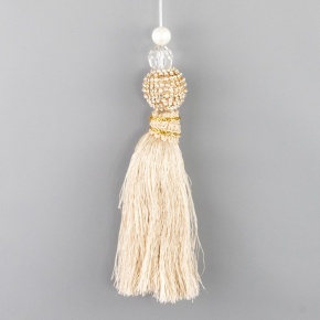 Украшение подвесное Кисточка, 18х5см, шампань в интернет-магазине флористических аксессуаров Азалия Декор