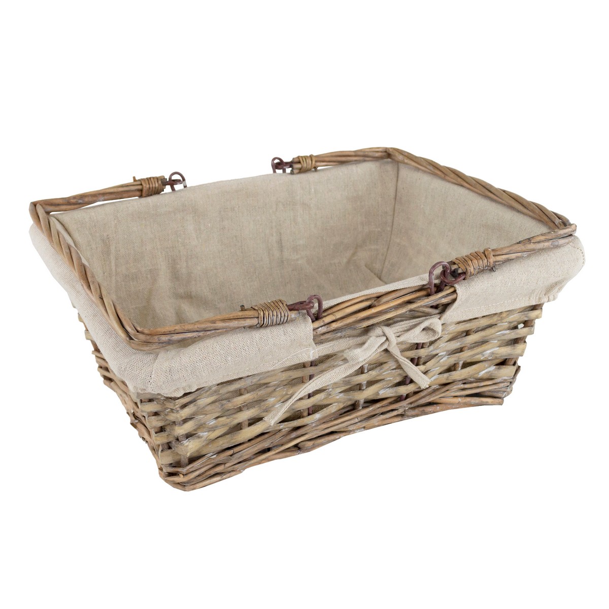 Корзина плетеная (ива), 35х27x13,5xH28см, серый в интернет-магазине флористических аксессуаров Азалия Декор