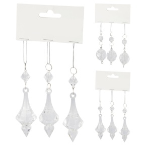 Набор подвесных украшений (пластик) 3шт., 10х9см, в асс, прозрачный в интернет-магазине флористических аксессуаров Азалия Декор