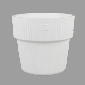 Кашпо со вставкой Алемар (пластик), D17xH16см, 2,4л, белый в интернет-магазине флористических аксессуаров Азалия Декор