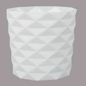 Кашпо Диамант (пластик), D16,5xH17,5см, 3л, белый в интернет-магазине флористических аксессуаров Азалия Декор