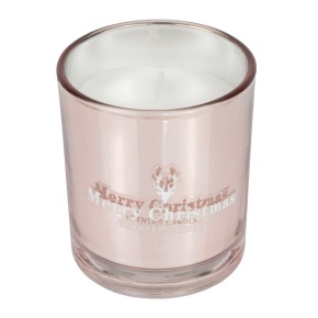 Свеча в стакане (стекло), H8xD7см, розовый в интернет-магазине флористических аксессуаров Азалия Декор