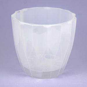 Кашпо Флюте со вставкой (пластик), D18xH16,5, 3л, прозрачный в интернет-магазине флористических аксессуаров Азалия Декор