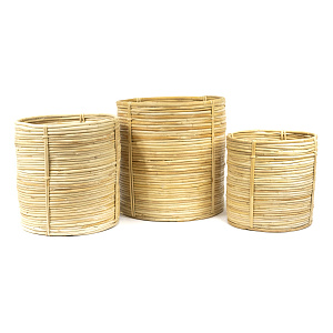 Набор кашпо плетеных 3шт. (ротанг), D30хH30см, натуральный в интернет-магазине флористических аксессуаров Азалия Декор