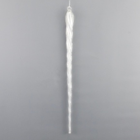 Украшение подвесное Сосулька с глиттером (стекло), 35см, белый в интернет-магазине флористических аксессуаров Азалия Декор