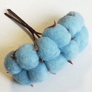 Набор хлопка на вставках 3шт., голубой в интернет-магазине флористических аксессуаров Азалия Декор