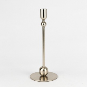 Подсвечник (металл), H23х9,5см, серебряный в интернет-магазине флористических аксессуаров Азалия Декор