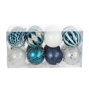 Набор шаров в тубе 16шт. (пластик), D8см, синий в интернет-магазине флористических аксессуаров Азалия Декор