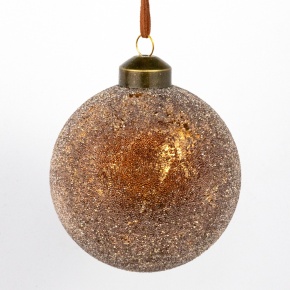 Украшение подвесное Шар (стекло), D8см, золотой в интернет-магазине флористических аксессуаров Азалия Декор