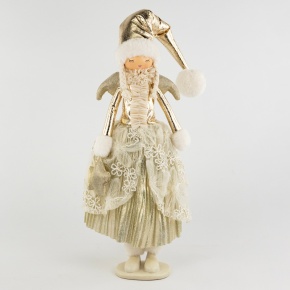 Сувенир Фея с LED огнем, Н69х23х23см, шампань в интернет-магазине флористических аксессуаров Азалия Декор