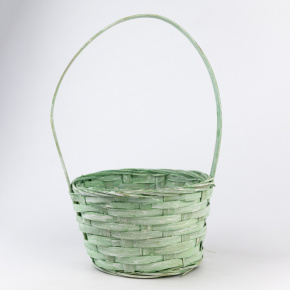 Корзина плетеная (бамбук), D16х10хH32см, зеленый в интернет-магазине флористических аксессуаров Азалия Декор
