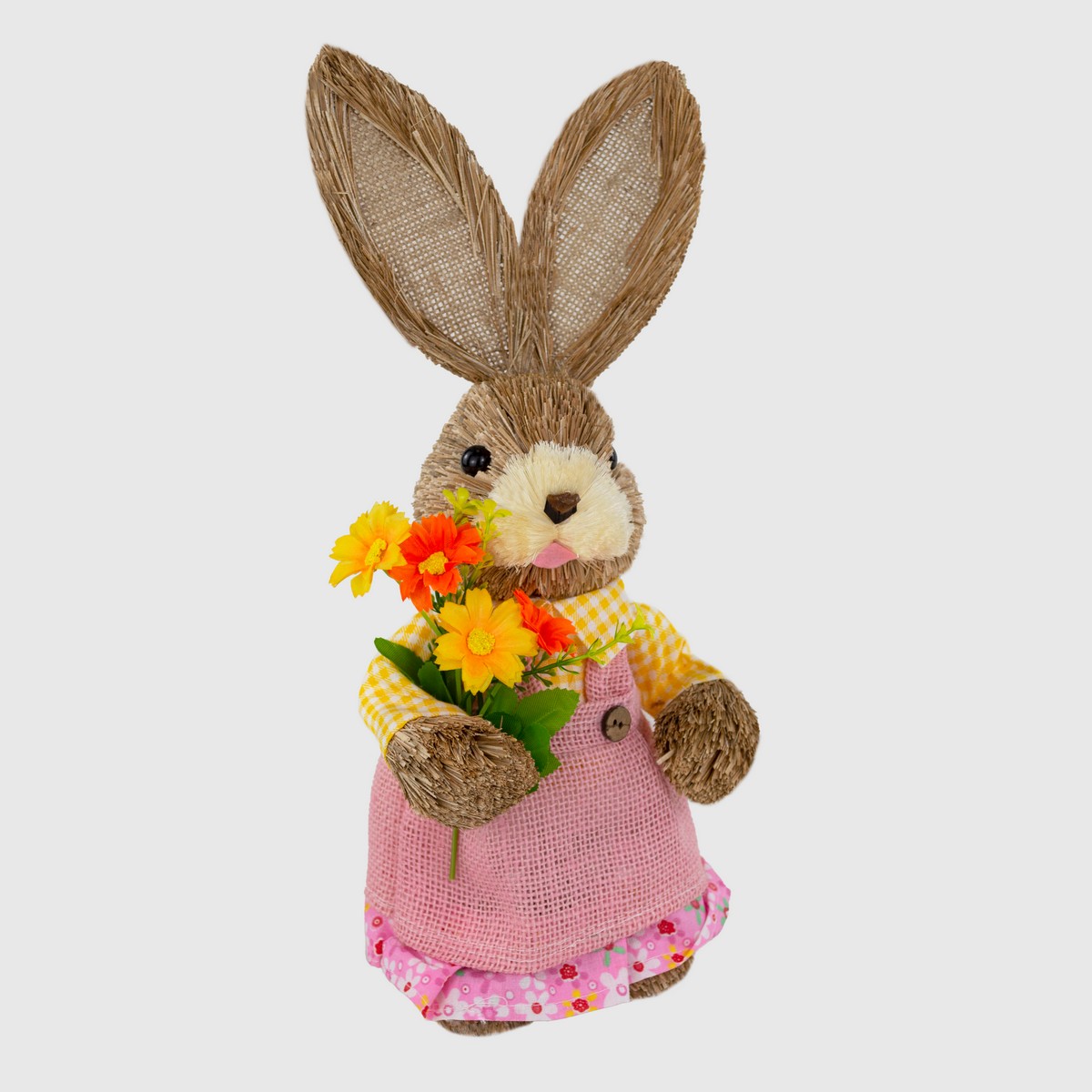 Сувенир Заяц Мальчик/Девочка (пенопласт/трава), H35см, в асс., коричневый в интернет-магазине флористических аксессуаров Азалия Декор