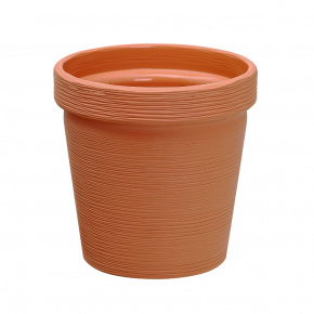 Кашпо со вставкой Терра (пластик), D13xH13см, 1,1л, оранжевый в интернет-магазине флористических аксессуаров Азалия Декор