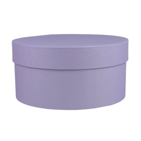 Коробка подарочная круглая, D20xH10 см, сиреневый в интернет-магазине флористических аксессуаров Азалия Декор