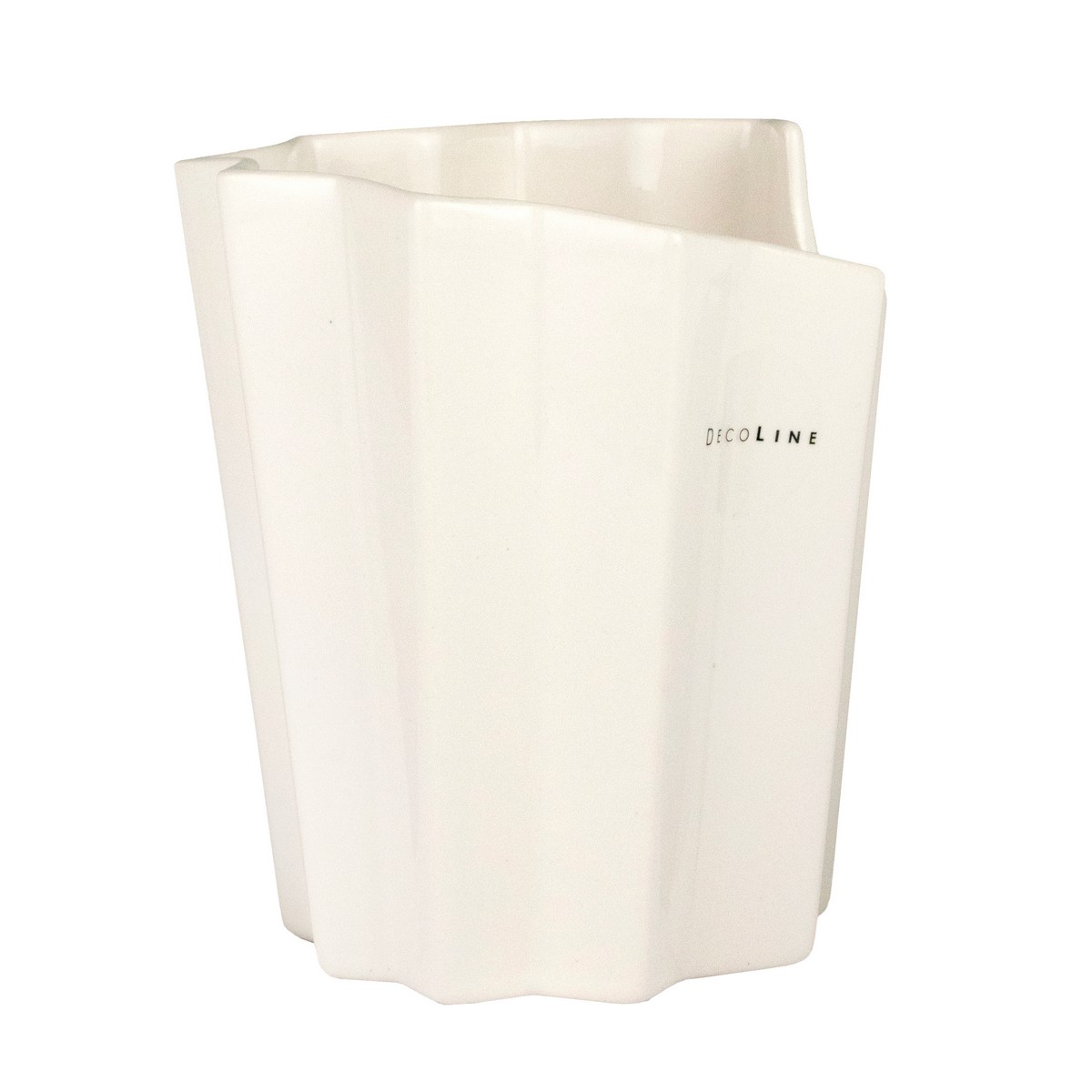 Кашпо Перо (керамика), D13,5xH15см, белый в интернет-магазине флористических аксессуаров Азалия Декор