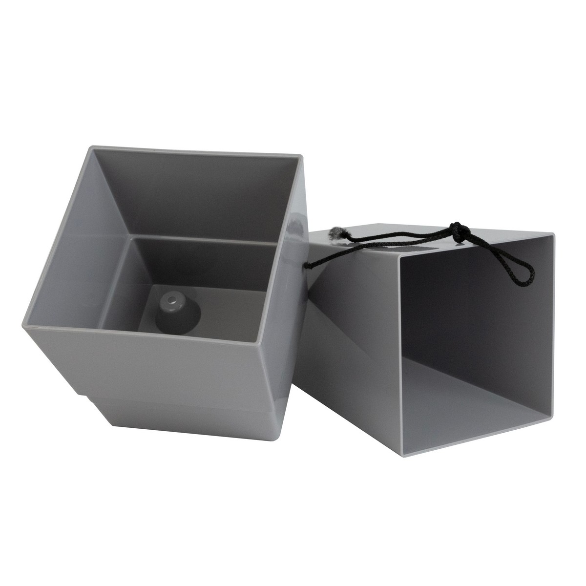 Кашпо Астра со вставкой (пластик), D13,5xH26см, 1,8л, серый в интернет-магазине флористических аксессуаров Азалия Декор